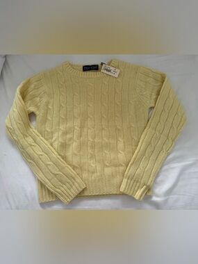 Peter Elliot Cashmere Yellow Crewneck Sweater kids 10
